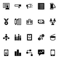 Glyph icons for Project management. vector