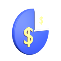 3d Illustration Kuchen Diagramm isoliert auf das transparent Hintergrund png