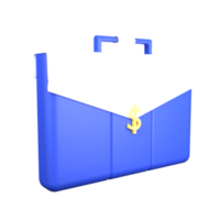 3d illustration briefcase isolated on the transparent background png