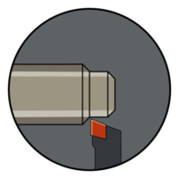 Rough turning tool. Cnc turning icon. Lathe Cutting Tools. png