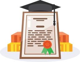 Vector Graphics Of A College Diploma And School Books