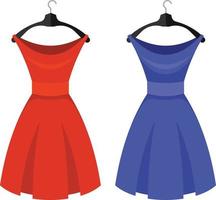 Vector Image Of Red And Purple Dress