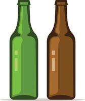 vector imagen de dos vacío cerveza botellas