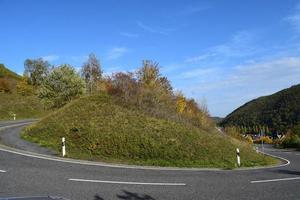 Steep Hairpin Curve in Autumn photo