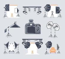 Set of elements of the photo studio vector