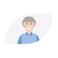 The Elderly Seventies Grandfather Character Face Old Man Smile png