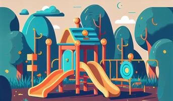 Flat design of playground. photo