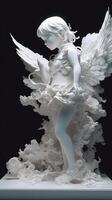 A Beautiful angel girl white statue photo