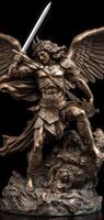 Archangel Michael fighting statue photo