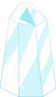 Linie Kunst Kristall. heilend transparent Heilung Quarz. Blau klar hell Juwel. Magie Stein png