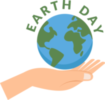 earth day icon. hand holding earth symbol. earth day banner png