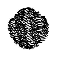 Sketch scribble smear. Black pencil drawing in the shape of a circle on white background. Great design for any purposes. Vector illustration.