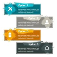 Four elements of infographic design with icons. Step by step infographic design template. Vector illustration