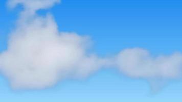 Natural background with cloud on blue sky. Realistic cloud on blue backdrop. Vector illustration