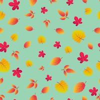 Autumn seamless background with colorful leaves. Design for fall season posters, wrapping papers and holidays decorations. Vector illustration