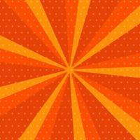 naranja cómic libro página antecedentes en popular Arte estilo con vacío espacio. modelo con rayos, puntos y trama de semitonos efecto textura. vector ilustración