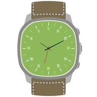 clásico diseño mecánico reloj de pulsera aislado en blanco antecedentes. reloj cara con hora, minuto y segundo manos. vector ilustración.