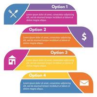 Four elements of infographic design with icons. Step by step infographic design template. Vector illustration