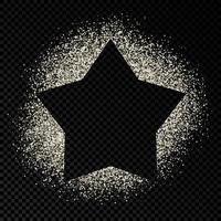 Star frame with silver glitter on dark background. Empty background. Vector illustration.