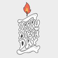 happy birthday lettering vector