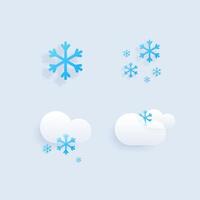 Set of different weather icons. Cloud, rain,moon, lightning,sonwflake. Vector illustration