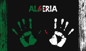 Vector flag of Algeria with a palm