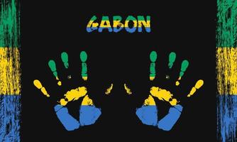 Vector flag of Gabon with a palm
