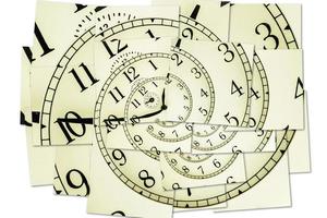 Creative image - hypnotic clock background. Concept of hypnosis, subconscious, psychotheraphy photo