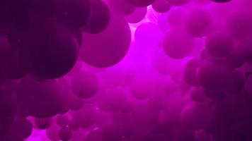 Pink background with flying balloons - clean design, 3d abstract realistic banner. photo