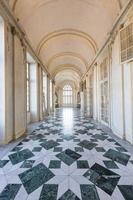 Venaria Reale, Italy - luxury interior old royal palace. Gallery perspective with window. photo