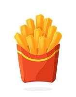 French fries in a paper red pack vector