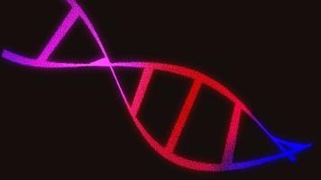 dna molecola struttura elica umano scienza genetico biotecnologia. dna corda wireframe detriti spirale. digitale plesso umano genoma dna medico ricerca. dna catena costruzione alfa canale animazione video