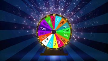 Loop Casino Wheel Rotate Spinning And Playing Card Symbol And Confetti Falling. Casino Whee Animation Background. Roulette Casino Wheel Rotate Animation Bg, Spinning Roulette Playing Casino Gambling video