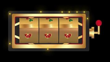 Casino Slot Machine Animation. Spanning Of A Slot Machine On Black Background. Gambling Slot Machine Jackpot Winning Background. Realistic Casino Slot Animation Bg video