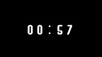 1 minut nedräkning timer platt design, 1 minut timer, nedräkning timer, grön skärm timer, digital timer, video