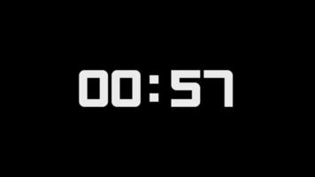 1 minuut countdown timer vlak ontwerp, 1 minuut tijdopnemer, countdown tijdopnemer, groen scherm tijdopnemer, digitaal tijdopnemer, video