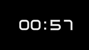 1 minut nedräkning timer platt design, 1 minut timer, nedräkning timer, grön skärm timer, digital timer, video