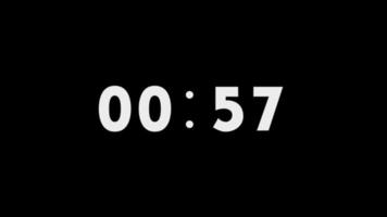 1 minut nedräkning timer platt design, 1 minut timer, nedräkning timer, grön skärm timer, digital timer, video