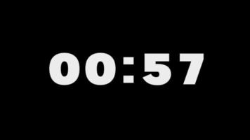 1 minut nedräkning timer platt design, 1 minut timer, nedräkning timer, grön skärm timer, digital timer, video