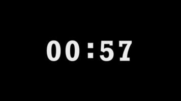 1 minut nedräkning timer platt design, 1 minut timer, nedräkning timer, grön skärm timer, digital timer, video