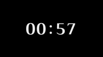 1 minut nedräkning timer platt design, 1 minut timer, nedräkning timer, grön skärm timer, digital timer, video