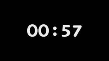 1 minuto conto alla rovescia Timer piatto disegno, 1 minuto Timer, conto alla rovescia Timer, verde schermo Timer, digitale Timer, video