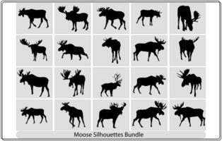 Set of bundle moose silhouettes vector