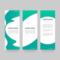 Green abstract contemporary vertical banner set vector