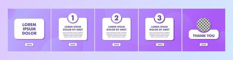 carousel or microblog layout template for social media posts. social media template with purple color vector