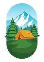 camping ground design flat vector