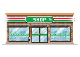 convenience store in vintage architecture style vector