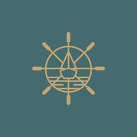 Ships and vintage wheels design minimalist vector icons