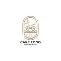 Retro Cake Logo Template Design Food and Homemade Badge Cake vector