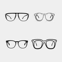 Set of eyeglasses isolated over white background vector
